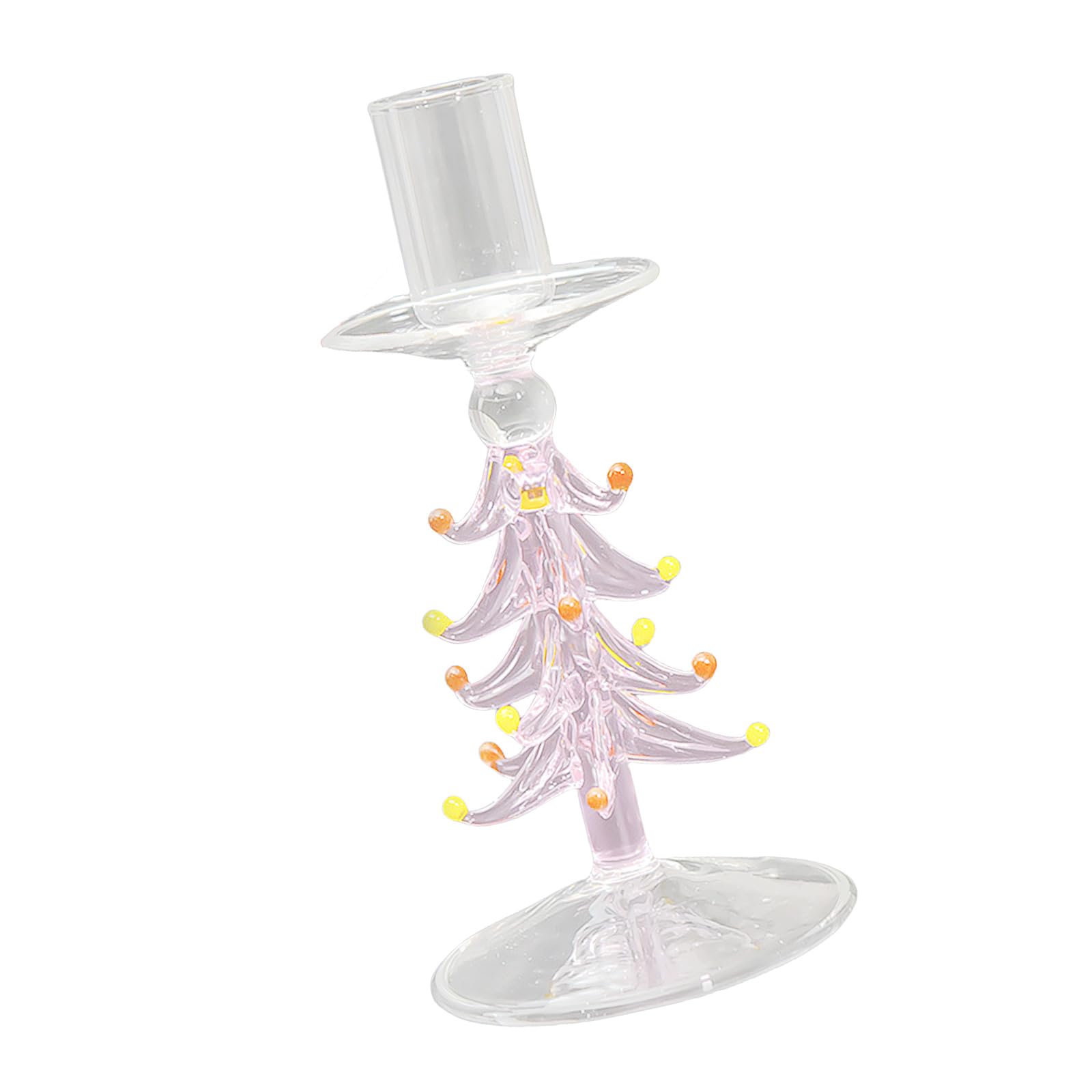 Artistic Glass Flame Possessors Modern Christmas Tree Shape Artisanal for Worktop Deck Celebratory Highlight Permanent Borosilicate Glass Festive Borosilicate Tree Candleholder Artisanal Craftsmanship