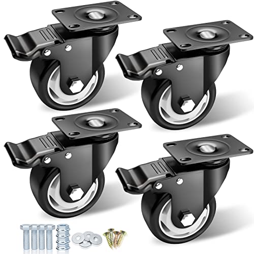 Casters, 3" Caster Wheels，Casters Set of 4 Heavy Duty - ASRINIEY ...