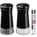 CHEFVANTAGE Salt and Pepper Shakers Set with Adjustable Holes - Black