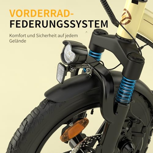 Das LCD-Display des ESKUTE D100 E-Bikes zeigt PAS-Modus 5 - Detailansicht von ESKUTE D100 E-Bike Klapprad Deal – Dealfox...