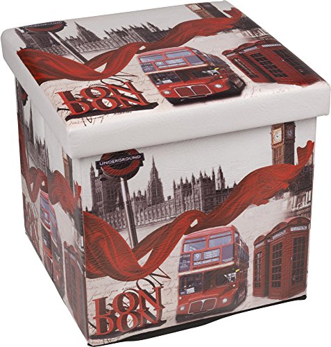 Warenhandel König Taburete Tapa Espacio Caja Acolchado Puffu00a0u0096u00a0Caja Plegable Caja Asiento 38u00a0cm