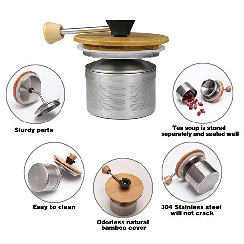 Idealux Glass Tea Kettle 64Oz, Large Tea Maker With Sus304 Tea Infuser & Bamboo Lid, Stovetop Safe Tea Pot For Loose Leaf Tea, Teabags Herbal Tea Cold Coffee Tea Brewer For Loose Tea #TOP5