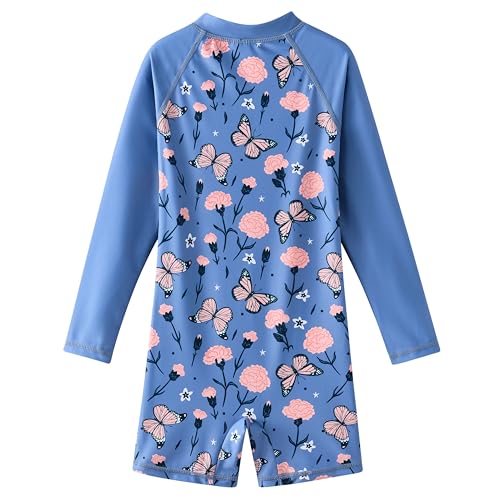 Image of Girls Swimsuit Long Sleeve Rash Guards Swim Suit 4-12Y