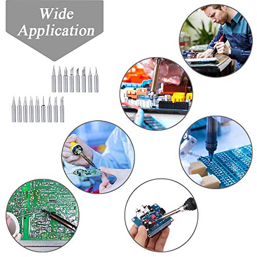 Mesee 17Pcs Soldering Tips Kit 900M Lead-Free Solder Iron Tip Welding Replacement Accessories for Hakko, Radio Shack, TENMA, ATTEN, Quick, Aoyue, Yihua Solder Station