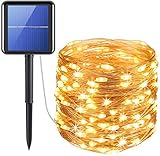 XERGY Solar Fairy String Light Outdoor, 39 Ft 120 LED with 800 mAh Inbuilt Rechargeable Battery IP65 Waterproof 8 Modes (Copper Wires, Sturdy Quality) for Garden Yard Diwali &Home Decor led Lights