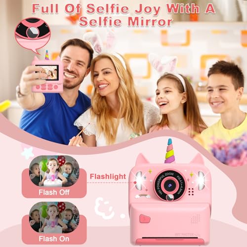 Instant Print Camera for Kids - Christmas Birthday Gift Toy for Girl Boy Age 3-9, Children - image 3