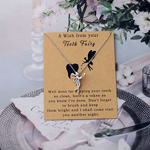 PLITI Fairy Necklace For Dentist Dental Hygienist Assistant Jewelry Fairy Wings Birthstone Necklace Sisters Birthday Gift - Image 6