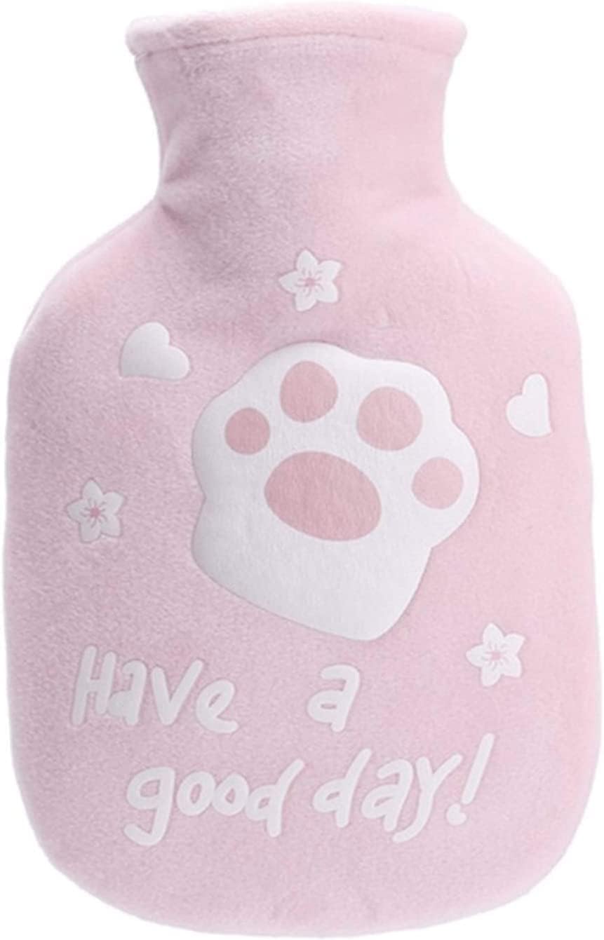 SKUZA Hot Water Bottle, Winter 350ML Plush Hot Water Bottle Warm Cute Cartoon Animal Hand Warmers Girls Pocket Warmer Rubber Hot Water Bag Warming Bag (Color : G Thicken) (Color : A Thicken)