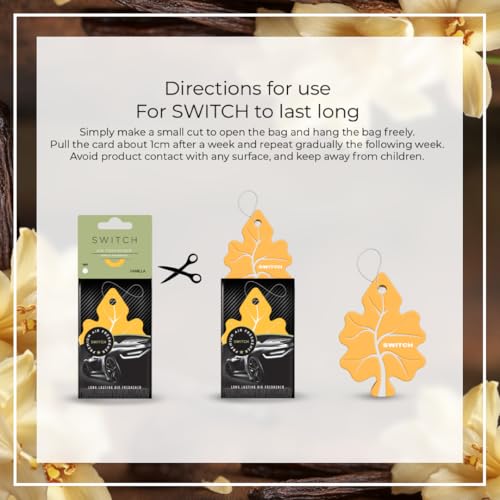 Image of SWITCH Car Air Freshener + Screen Cleaning Cloth Combo | Vanilla Fragrance Car Perfumes Luxury Hanging Perfume | Long Lasting Aroma | Refreshing Smell | Car Accessories Interior (Pack of 1)