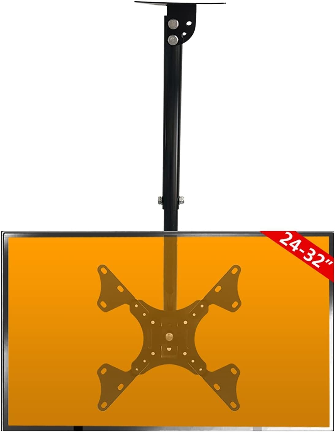 SGKOMN Monitor Arms TV Stand, Adjustable Height TV Ceiling Installation, 360 ° Rotation Tilt Full Movement 24 to 32 Inch Curved Flat Screen