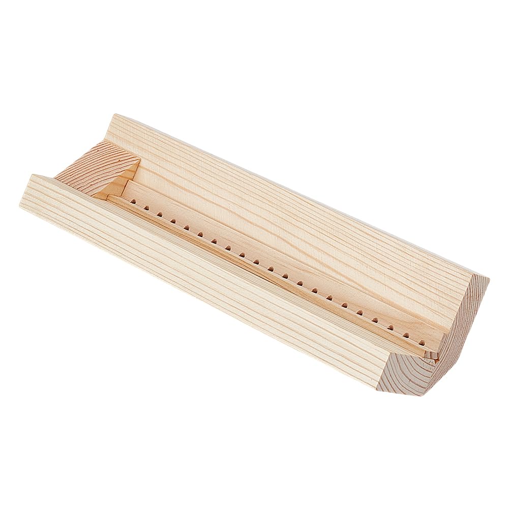 BENECREAT Antique White Wood Bookbinding Punching Cradle with Piercing Guide, 9.6x2.6x2.5inch Book Binding Tool for Used to Make Sample Kits, Hole: