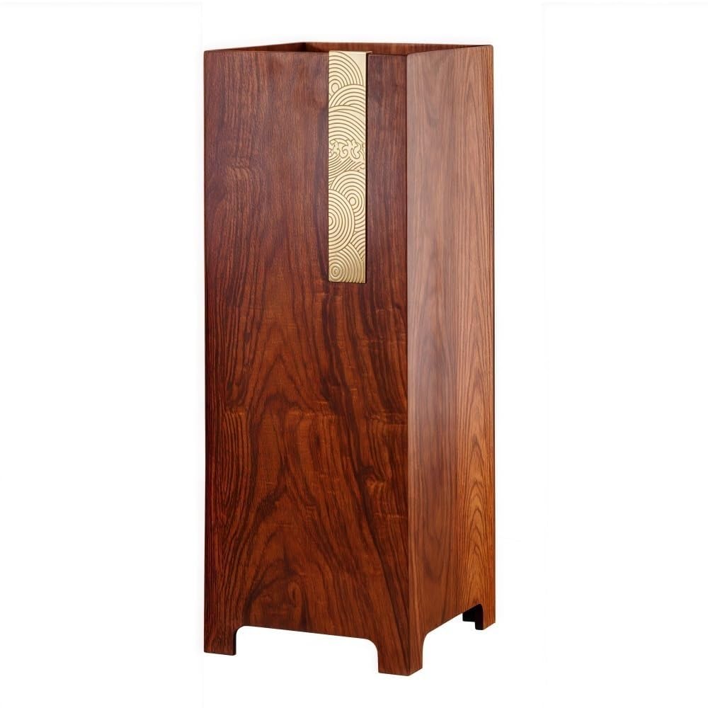 Porte-parapluies chinois en bois sculpté et panier de rangement polyvalent