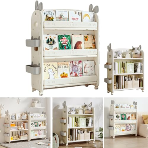 LZ LEISURE ZONE 絵本棚 収納 3段 大容量【魔法の両面使い】棚 本立て ブックシェルフ 子ども キッズ おもちゃラック 360度キャスター お片付け習慣 リビング 卓上収納 寝室 ラック かわいい ボックス 一人暮らし 子供部屋 HDPE素