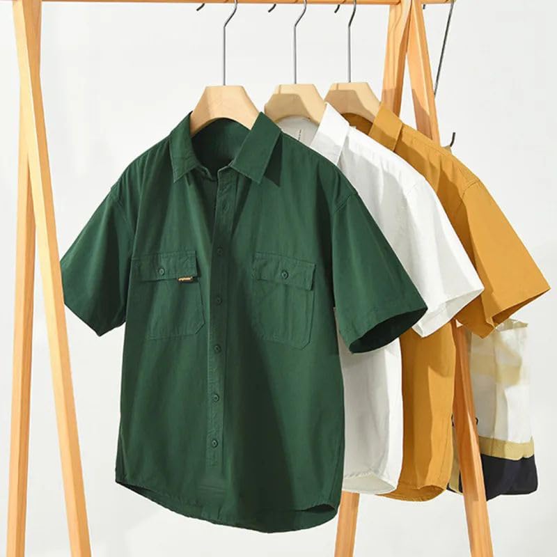 Chemise cargo rétro en coton léger idéale pour un look décontracté chic