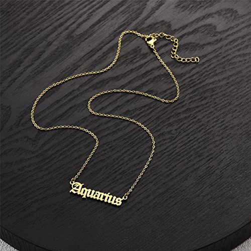 Collar Zodiacal de Plata y Oro para Mujer Aquarius