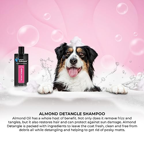 GROOM PROFESSIONAL Almond Detangle Hundeshampoo - Entwirrendes Shampoo für Hunde - Hundeshampoo Gegen Geruch - Beseitigt Verfilzungen & Verknotungen - Für Verfilzte & Verknotete Mäntel, 450ml