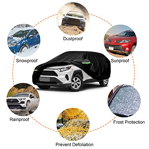 Image of Car Covers Waterproof All Weather Replace for 2013-2023 Toyota RAV4, 6 Layers 210T Custom-Fit Outdoor Full Car Covers with Zipper Door for Snow Rain Dust Hail Protection (Rav4)