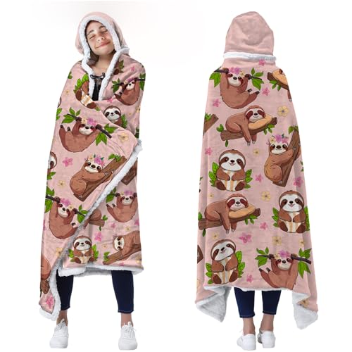 Bestshop Sloth Wearable Blanket Hoodies Flannel Oversized Blankets 4771In