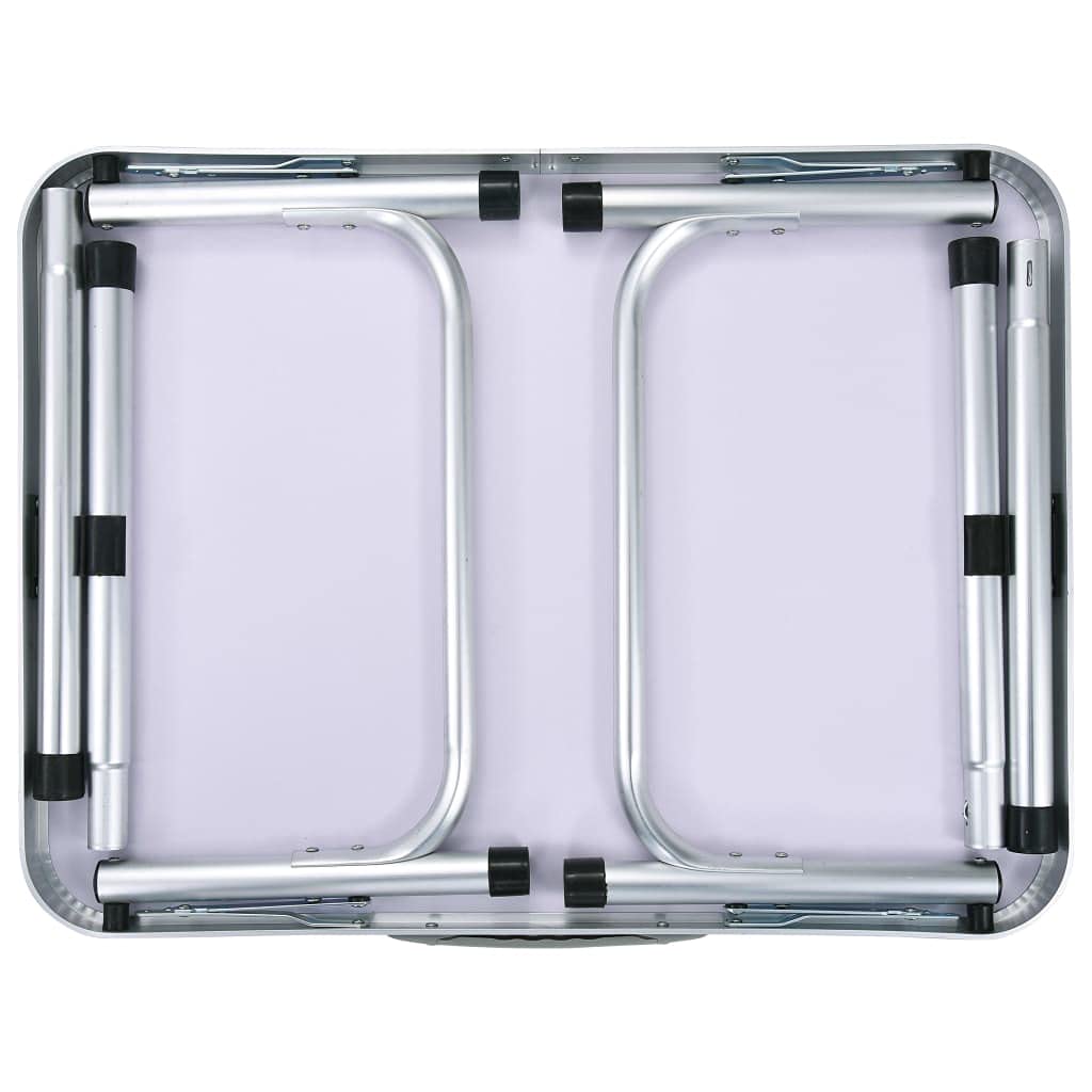 Gecheer Tavolo da Campeggio Pieghevole in Alluminio,Tavolo da Pranzo per Esterni,Tavolo Pieghevole in Alluminio,Tavolino da Picnic in Alluminio,Tavolino Tavolo Camper Campeggio Picnic Bianco 60x45 cm