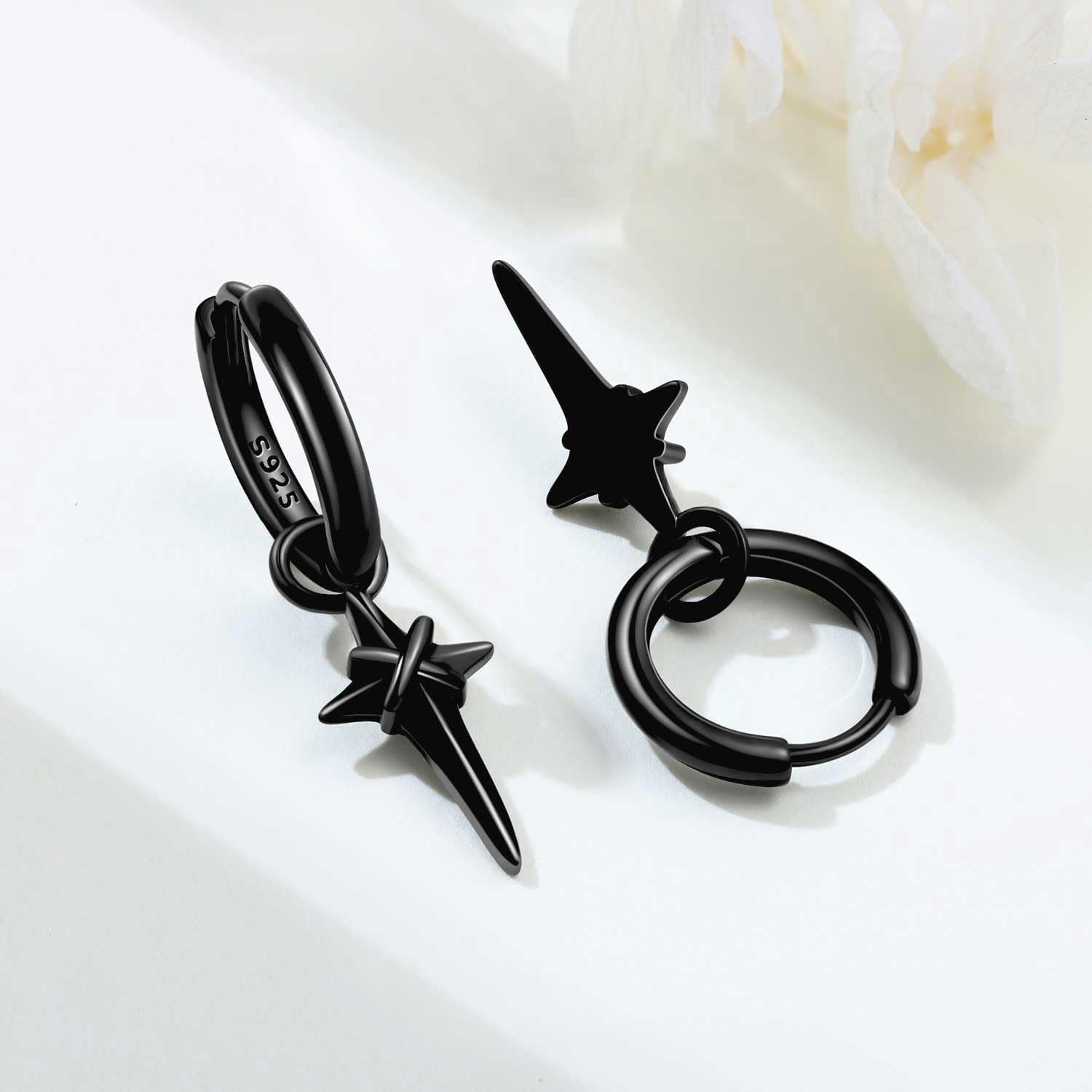 925 Sterling Silver Dangle Earrings for Women, Small and Large Hypoallergenic Hoop Earrings Trendy huggie Earrings Drop Jewelry Gifts for Sensitive Ears - Image 4