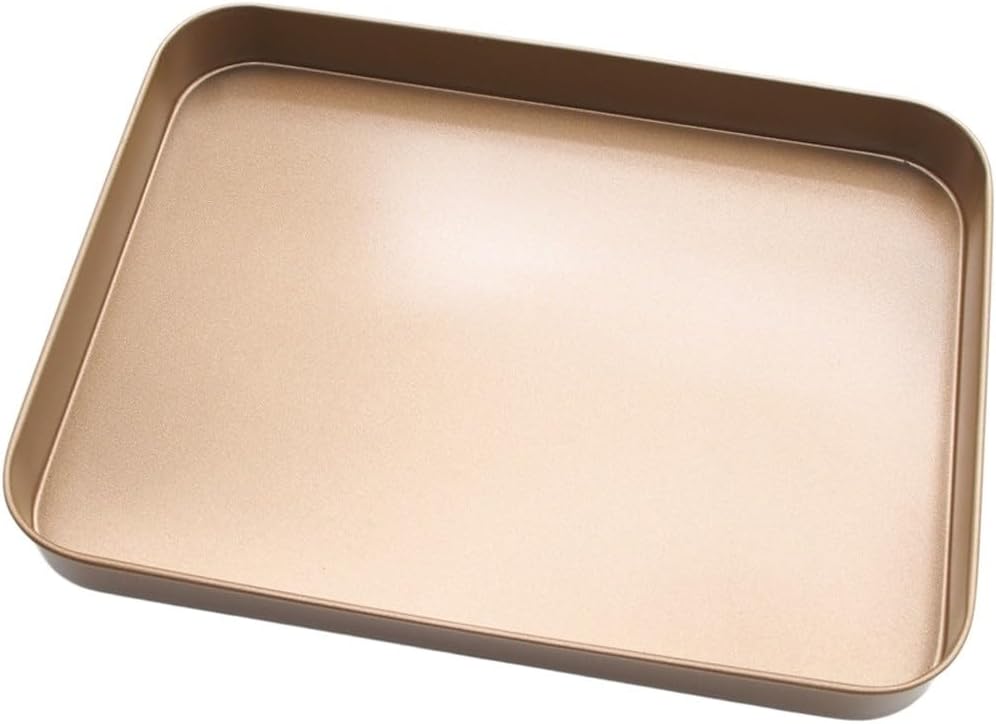 Oven pan Made with Non Coating Finish Even Heat and Longevity, Designed for Baking Bread, Pastries, and Cookies, Equipped with Secure Handles (Gold-L)