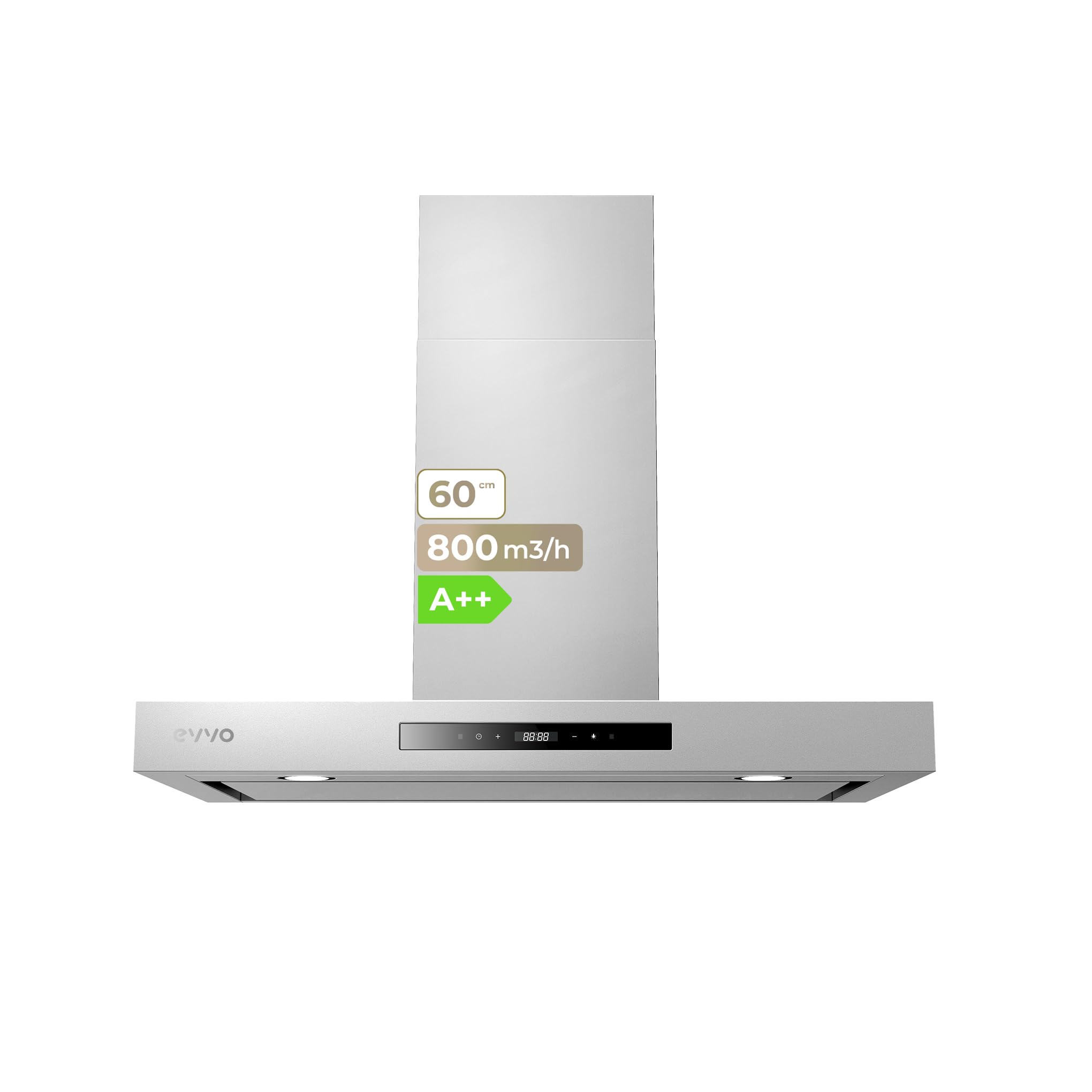 EVVO Campana Extractora 90 cm Decorativa, Potencia 800 m³/h, Control Táctil y Gestual, Filtro de Aluminio y Carbón Activo, Eficiencia Energética A++ — view 14