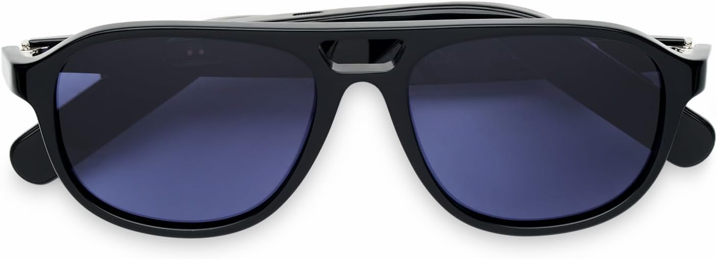 Nautica Commander Smart Sunglasses for Men & Women - Wireless Smart Glasses with Open Ear Speakers and Microphone, Polarized UV400 Lenses - Black, Navy Blue (Standard)