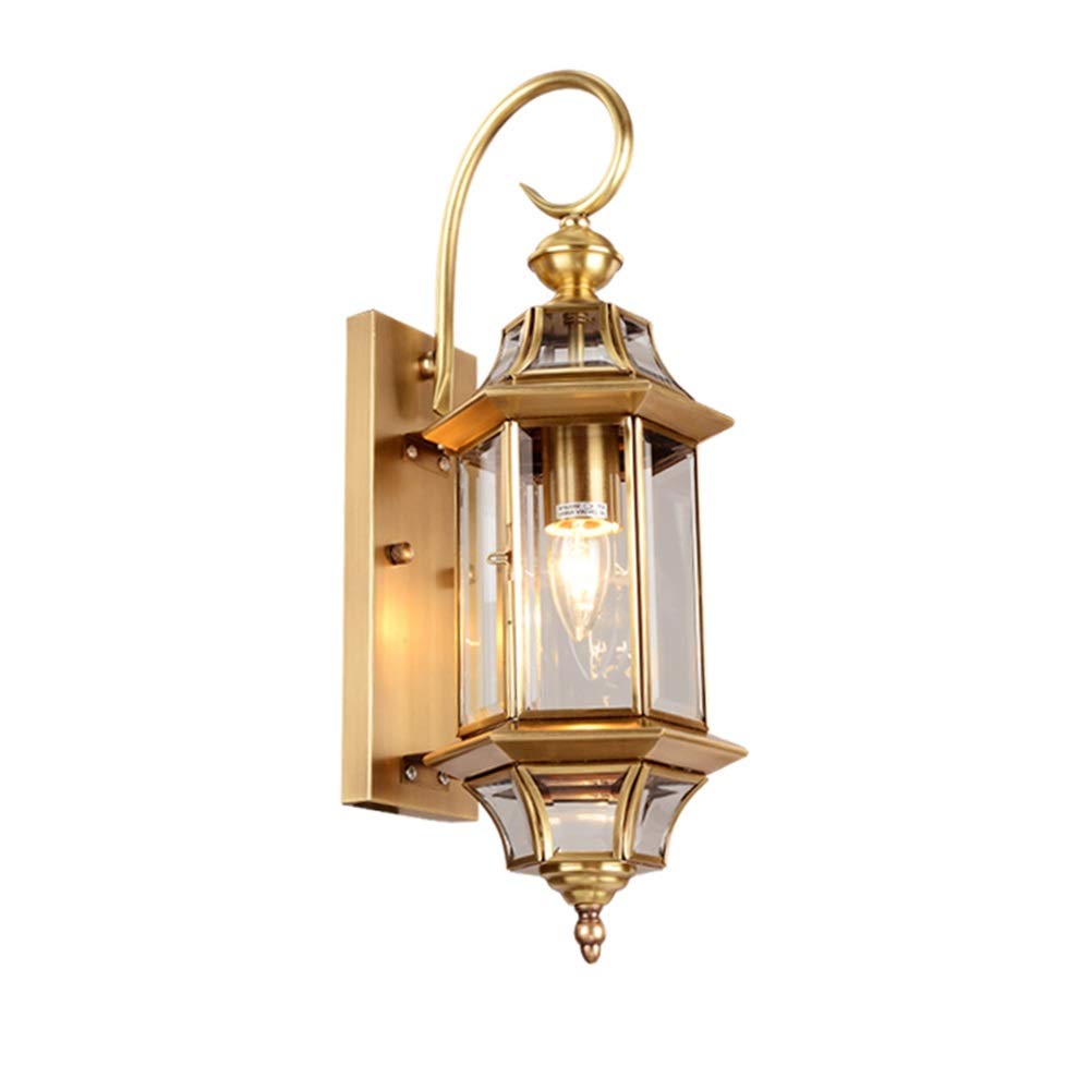HXYSXHJUO Wall Mounted Light European E27 Die-Cast Aluminum Outdoor Lamp, With Glass Lampshade, Country Villa Farmhouse Lighting Light, Courtyard Balc