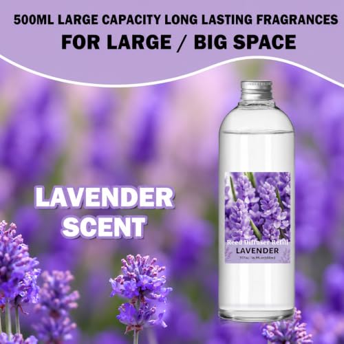 Image of SCENTORINI Reed Diffuser Oil Refill, 16.9oz Lavender Scented Essential Oil