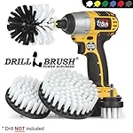 Drillbrush Automotive Soft White Drill Brush Set - Cloth, Vinyl, Fabric Seat Cleaner - Interior Car Detailing Kit - Leather Cleaning Brushes for Car Carpet - Wheel Cleaner Brush Drill Attachment Set - Image 4
