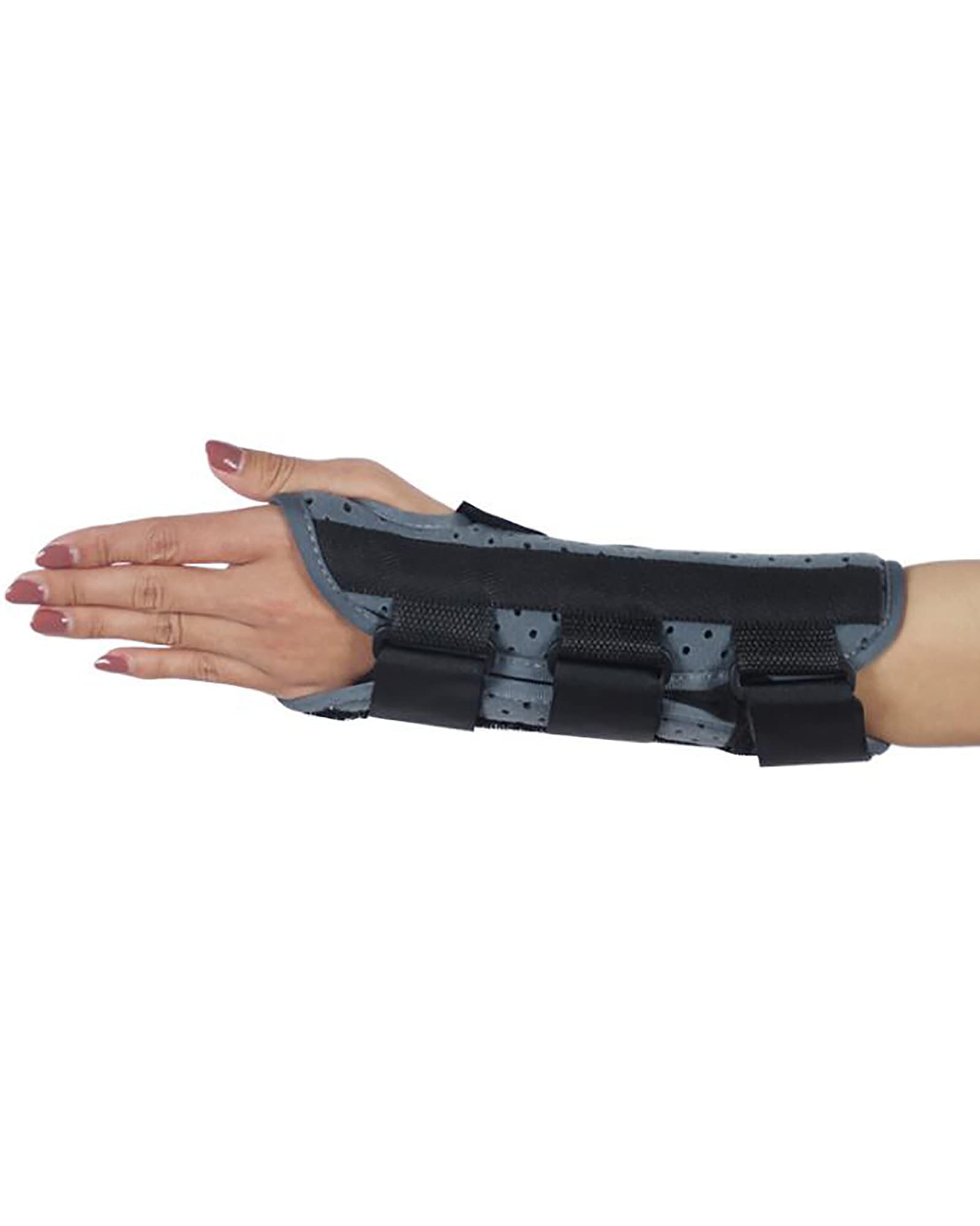 Eslinga de brazo portátil Banda de fijación de fracturas de mano ajustable Inmovilización nocturna Férula de muñeca Soportes para aliviar el dolor, izquierda, M (derecha L)