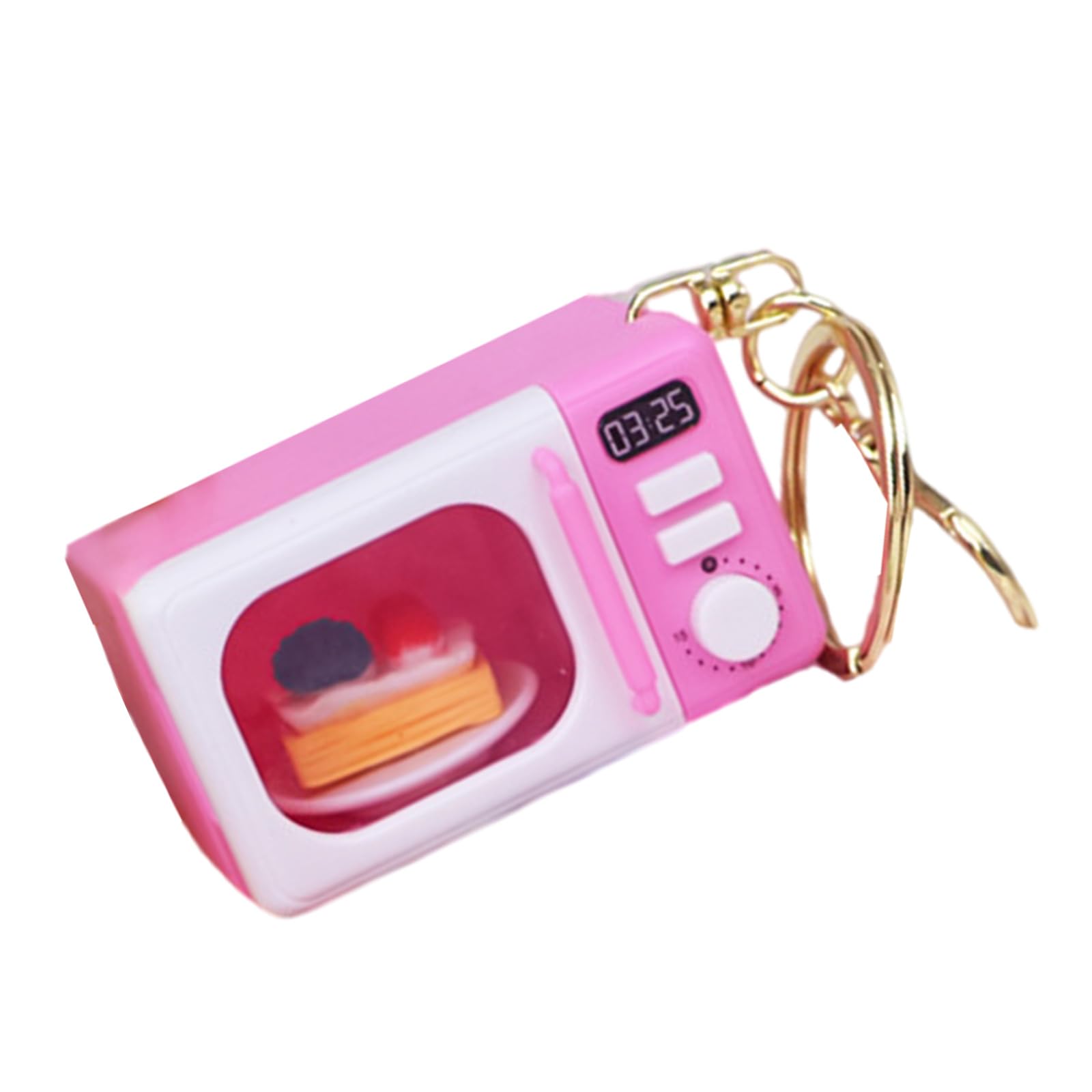 NLAIOUSL Simulation Microwave Keychain with Interactive Sound Effects Gold Lobster Clasp Child Activity Toy Creative Parent Simulation Microwave Keychain with Sound