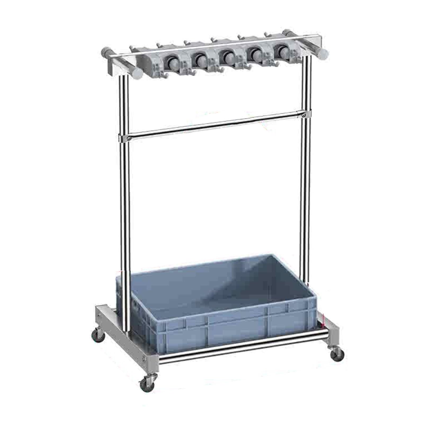 Armario de pie de acero inoxidable para fregonas y herramientas de limpieza con lavabo de drenaje, almacenamiento duradero y elegante para suministros de limpieza del hogar y la oficina