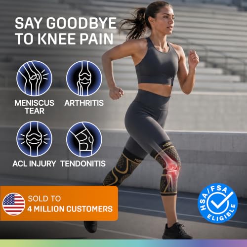 Image of Modvel 2 Pack Knee Brace for Women - Knee Support for Walking, Knee Compression Sleeves for Pain Relief, Knee Sleeves for Women, Knee Brace for Sports, Workouts & Arthritis