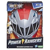 Power Rangers - Dino Fury Red Ranger Electronic Mask - Light Effects Make T-Rex Eyes Glow - One Size Fits Most with Adjustable Strap - Roleplay Toys for Kids - Boys and Girls - F2281 - Ages 5+
