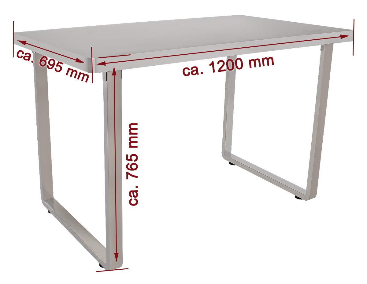 Beeketal 'BET-120a' Gastronomie Edelstahl Küchentisch 120 x 69,5 cm mit abgerundeten Ecken - Esstisch mit extra stabilem Gestell und verstellbaren Standfüßen