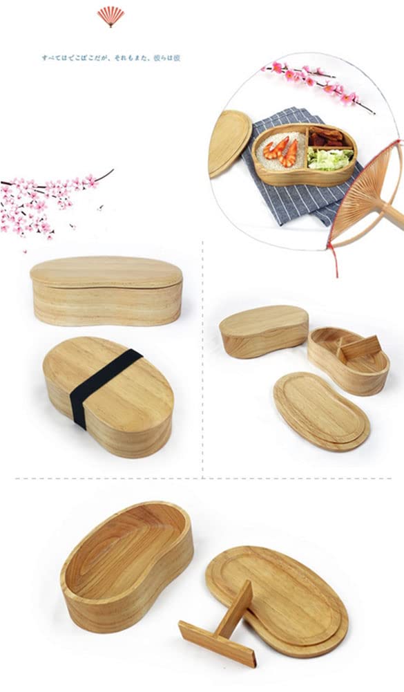Boîte à bento traditionnelle de style japonais en bois naturel, boîte à déjeuner, boîte à fruits, sandwich, boîte à sushi pour voyage, école, camping A04