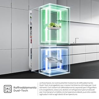 Hisense Rib312F4Awe Frigorifero Combinato Da Incasso, Tecnologia No Frost, Capacità 246 L, Illuminazione Led, Display Elettronico Per Controllo Temperatura, Bianco, ‎54.5 x 54 x 177.2 cm, 57 Kg