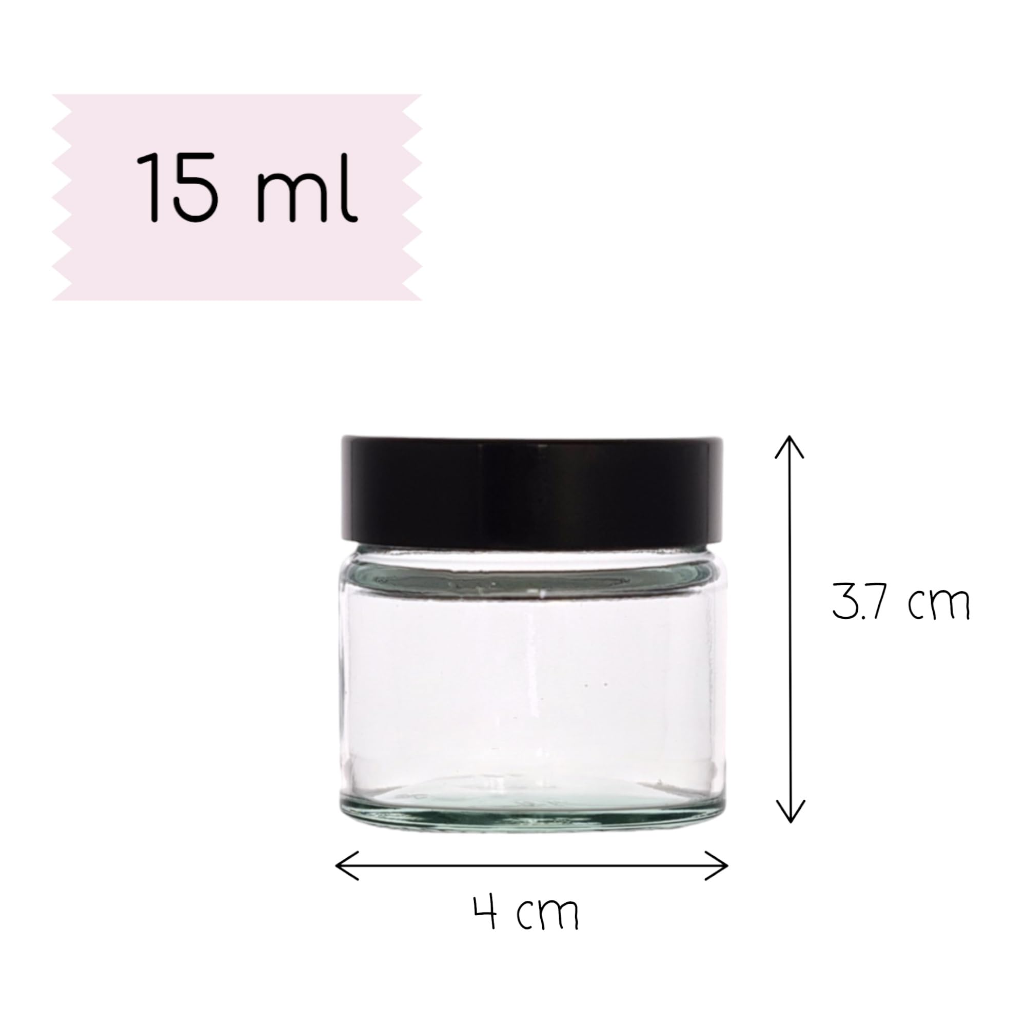 Elegant and Durable 15ml Clear Glass Jars with Airtight Lids, Perfect for Candlemaking Storage, DIY Beauty and Gifting - Image 2