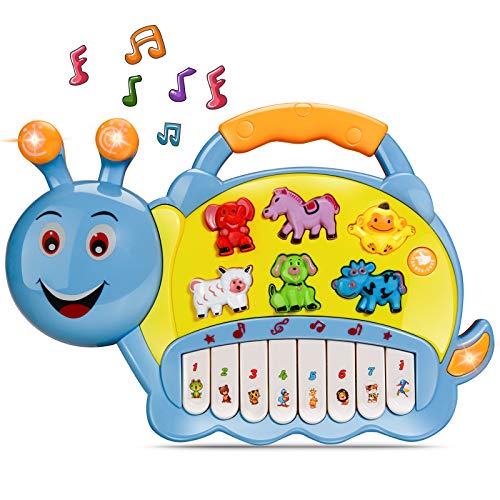 BeebeeRun Baby Musical Toys, Electronic Kids Musical Instruments Keyboard Piano Drum Set Learning Light Up Toy for Toddlers, Infant Early Educational Development Music Toys for Babies