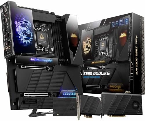 MSI MEG Z890 GODLIKE, E-ATX - Supports Intel Core Ultra Processors (Series 2), LGA 1851 - Dynamic Dashboard III, EZ Slide M.2, DDR5 (9200+ MT/s OC), M.2 & PCIe 5.0, Thunderbolt 5, Wi-Fi 7, 10G LAN