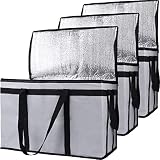 Bodaon 3-Pack Insulated Food Delivery Bag for Hot and Cold Meal, XXX-Large Grocery Tote Insulation B