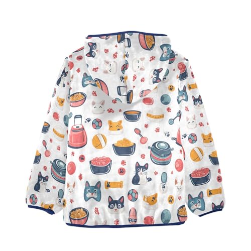 Cartoon Pet Food Girls Fleece Jacket Girls Fall Jacket Boys Coats Zip Up Hoodie Children Sherpa Warm Outerwear 2-10T2
