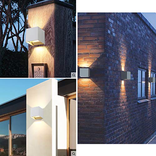 Image of LED Cube Exterior Aluminum IP65 Waterproof Wall Lamp, 4.7 inch 20W Super Warm White Modern Fixture Light 86-265V Adjustable Outdoor Indoor Warm White Sconce Lamp Up Down