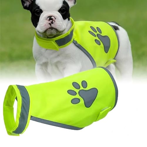 Sikweny Warnweste Hund Reflektierende Streifen Hundewarnweste Mit Reflektierenden Elementen Warnwesten Einstellbares Design für Nachtwanderungen Outdoor-Abenteuer Radbegleitung Training und Gesel（S