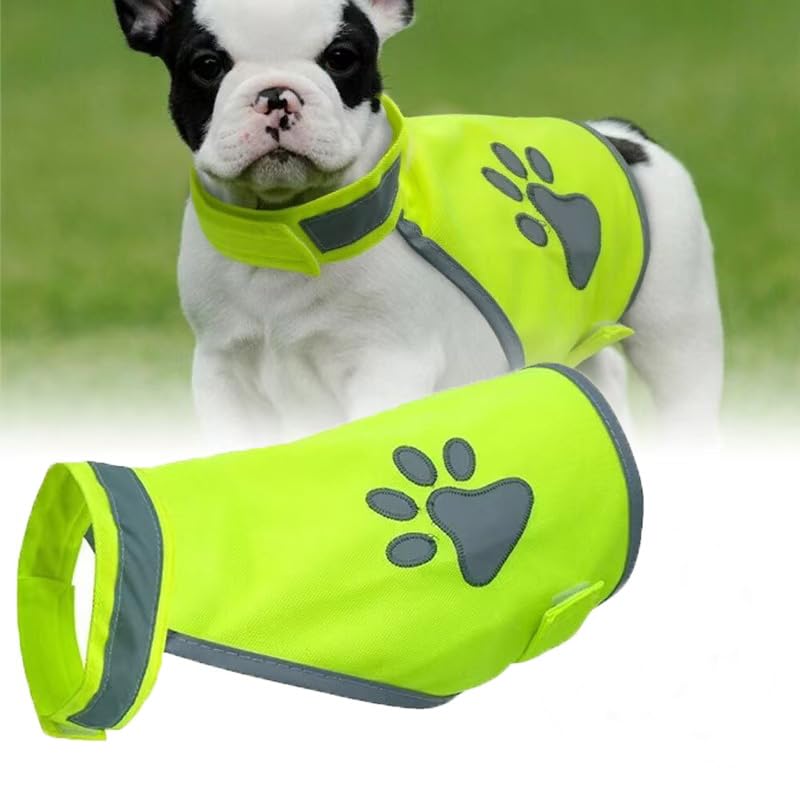 Sikweny Warnweste Hund Reflektierende Streifen Hundewarnweste Mit Reflektierenden Elementen Warnwesten Einstellbares Design für Nachtwanderungen Outdoor-Abenteuer Radbegleitung Training und Gesel(S