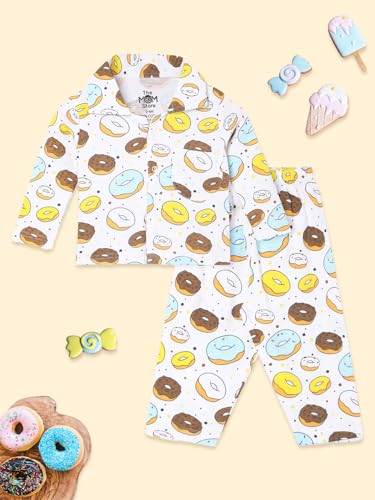Image of The Mom Store Kids Cotton Night Suit for Boys and Girls | Soft Breathable Night Dress for Kids Boys and Girls | Printed Nightsuit Pajama Set | Comfortable All-Season Sleepwear for Daily Use