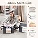 Lifewit Große Aufbewahrungstasche Schrank Organizer Set, Faltbar Kleideraufbewahrung mit verstärkt Griff, stabilem Reißverschluss für Kleidung, Bettwäsche, Bettdecken, Steppdecke, Grau, 6 Stück