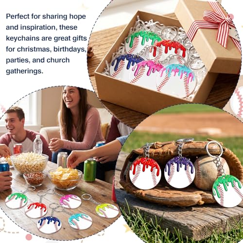 Image of clothmile 100 Pcs Bible Verse Keychains Christian Keyrings Marble Keychains Acrylic Religious Key Rings for Women