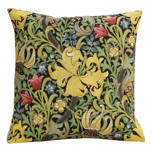 C Charlotte Home Furnishings Inc William Morris - Funda de cojín (45,7 x 45,7 cm), diseño de lirio dorado
